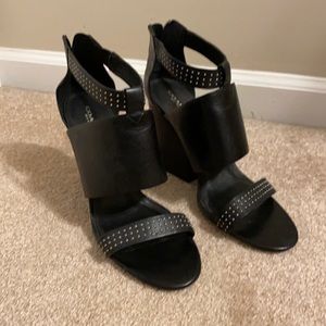 Coach Black Block Heel Open Toe